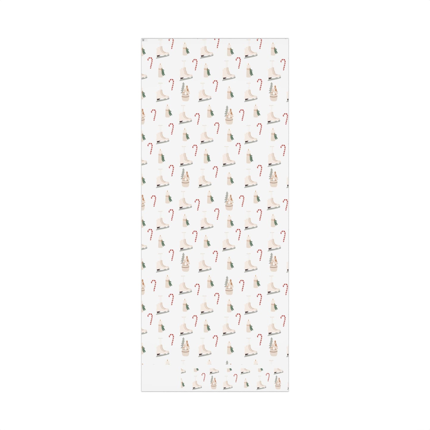 Candy Cane & Ice Skates Holiday Wrapping Paper Roll