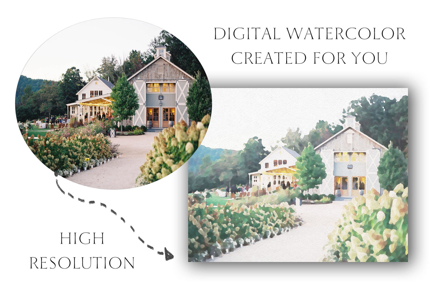 Watercolor Custom Venue Wedding Invitation Suite-Upload your Venue