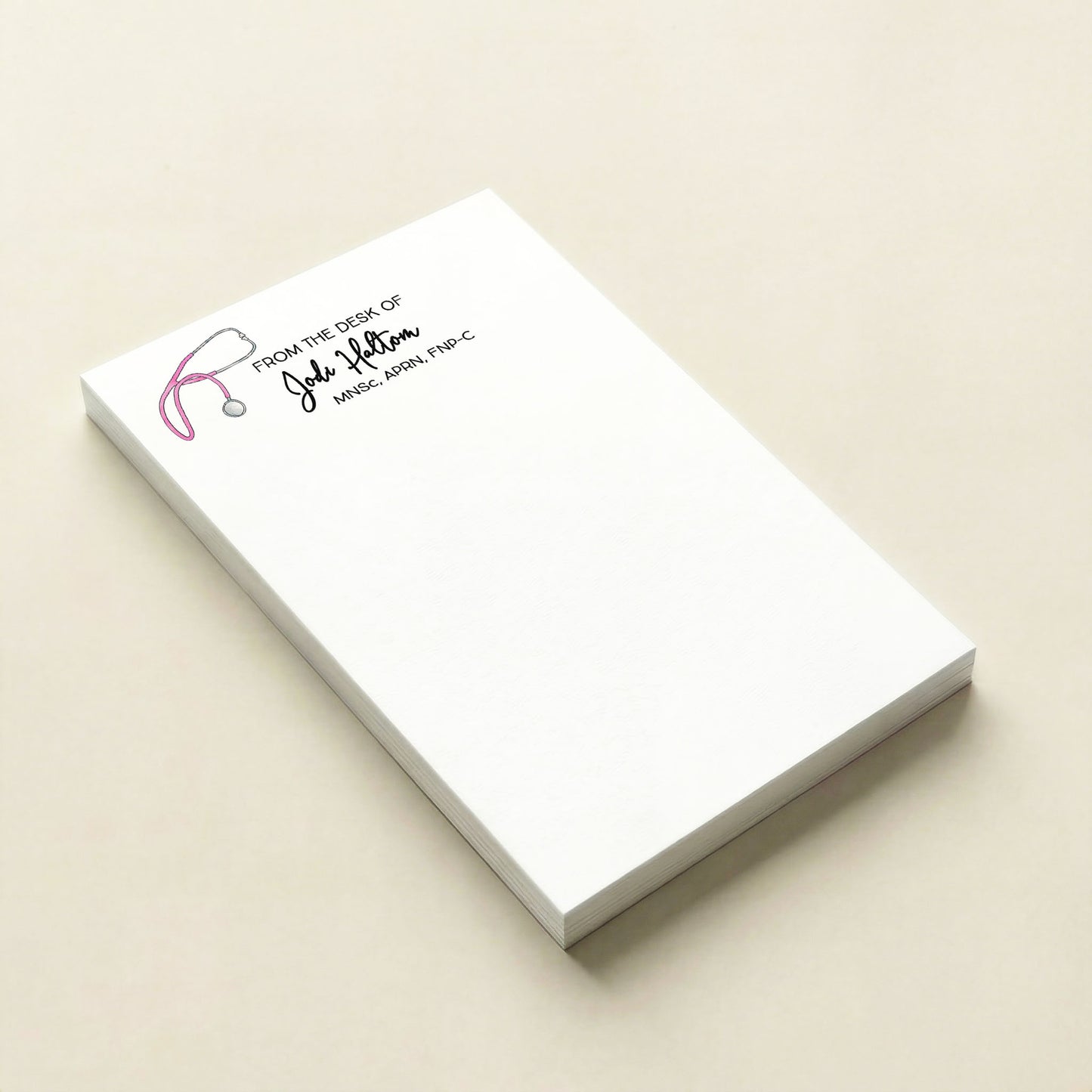 Nurse or Doctor Stethoscope Personalized Notepad