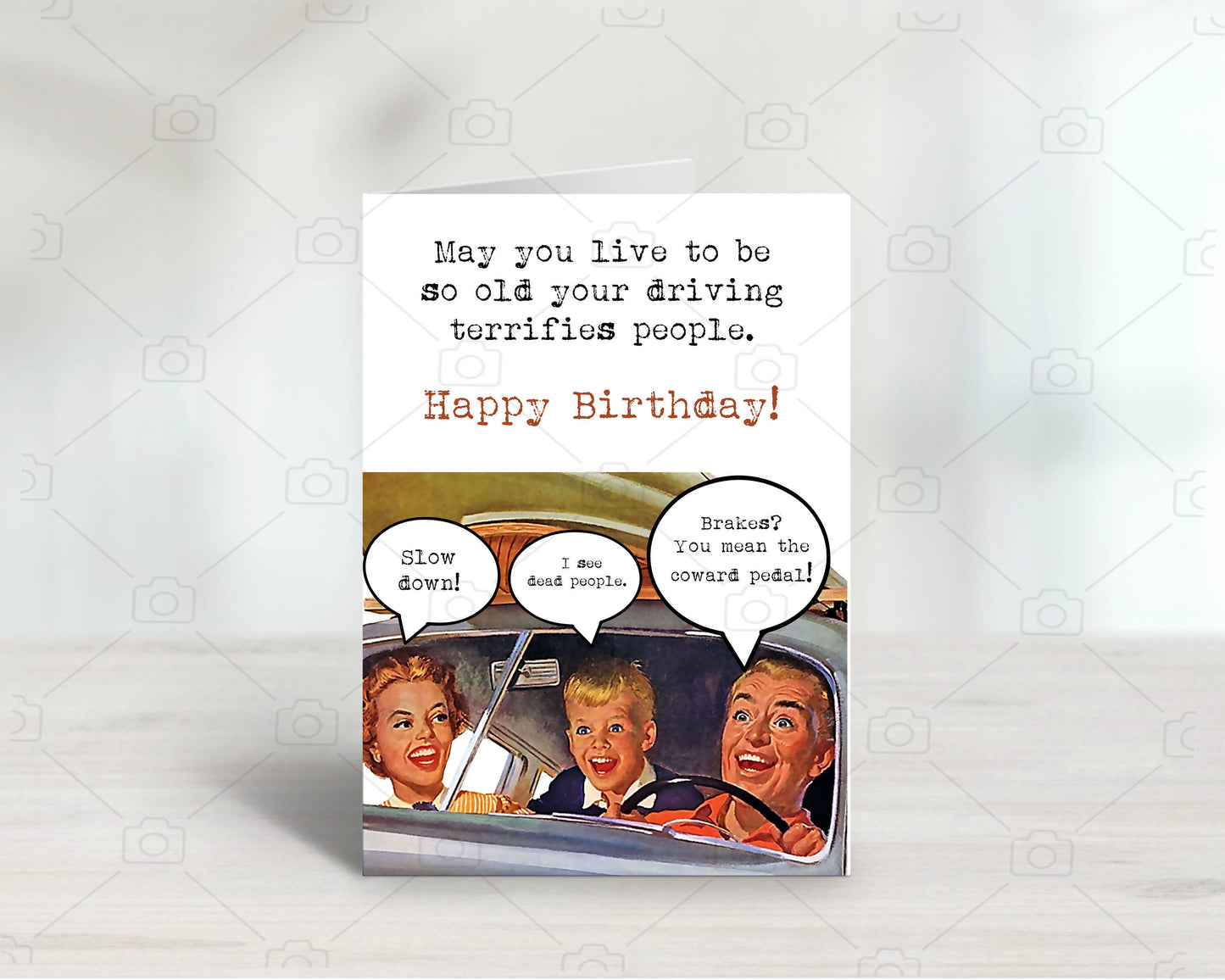 Funny Dad Driving Birthday Greeting Card