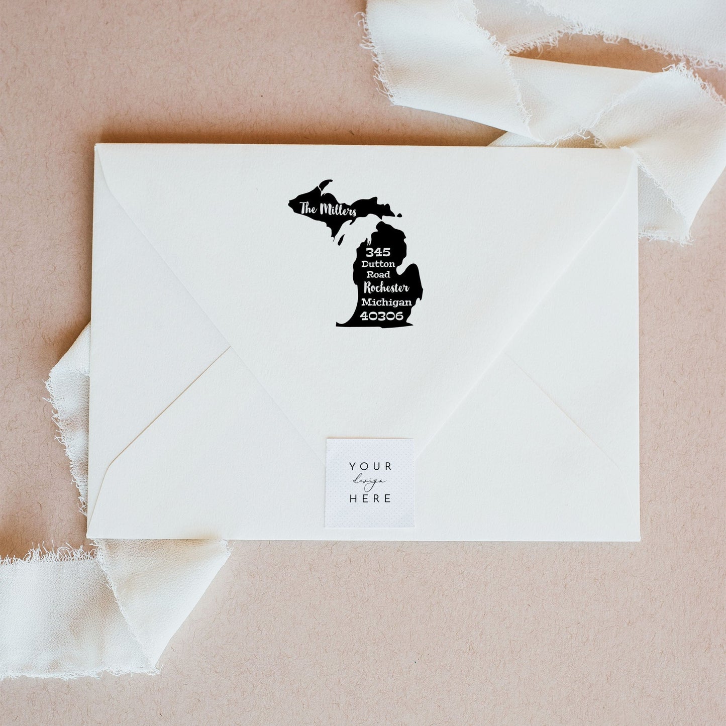 Michigan State Self Inking Address Stamp