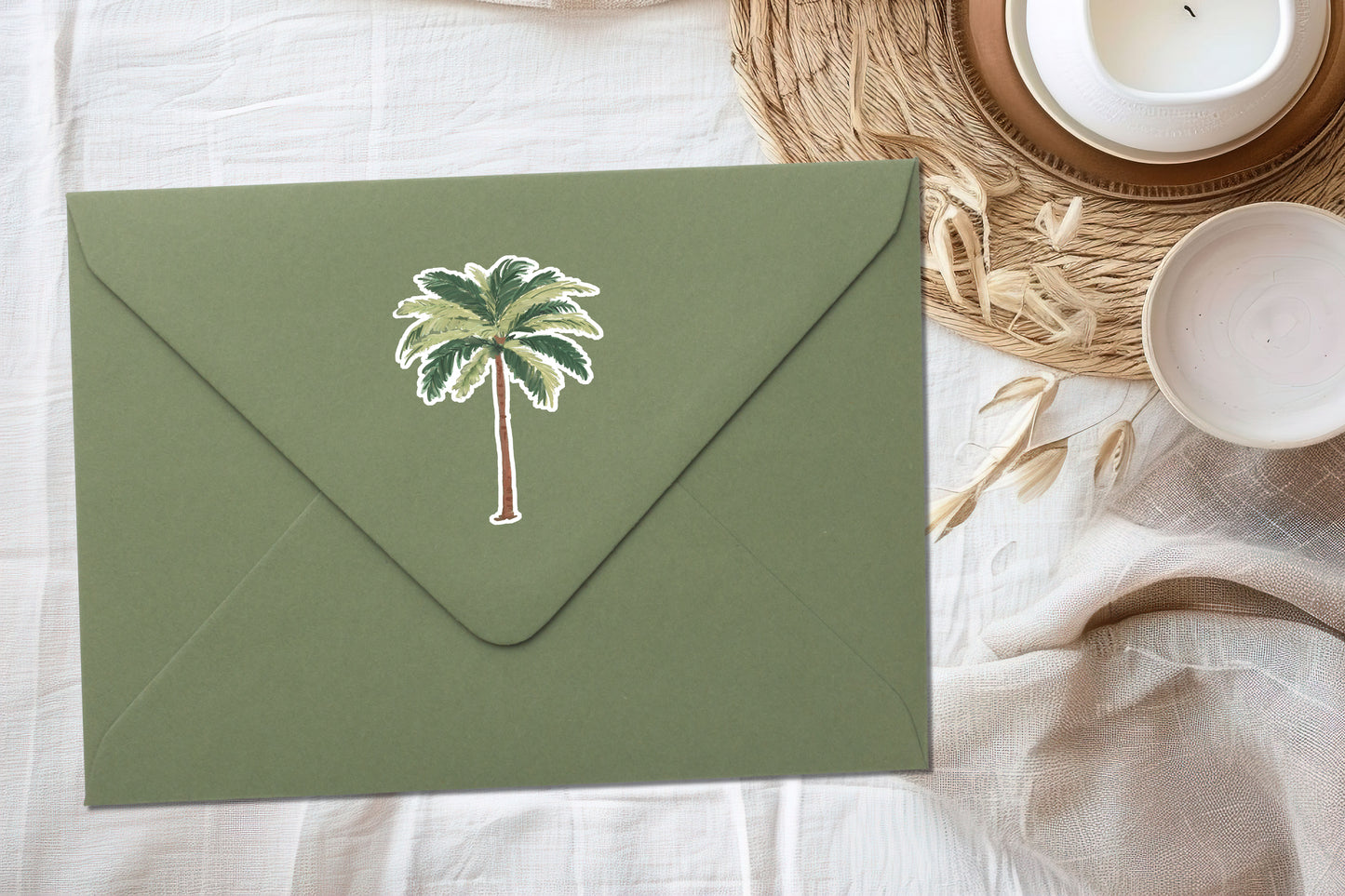 Tropical Palm Tree Vinyl Sticker Beach Lover Decal Weatherproof Coastal Sticker for Water Bottles, Laptops & Tumblers