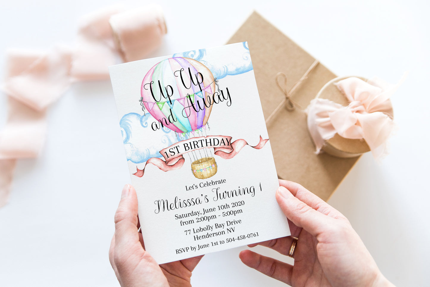 Hot Air Balloon Baby Shower Invitation (Digital Download)