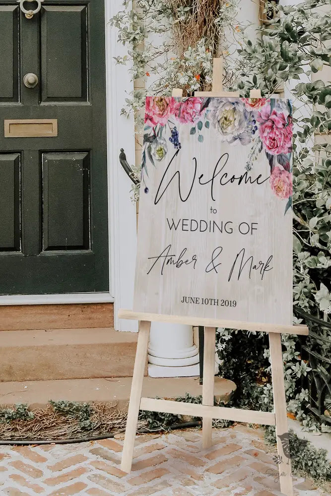 Boho Floral Rustic Welcome Sign - Premium from Sugar and Spice Invitations - Just $35! Shop now at Sugar and Spice Paper