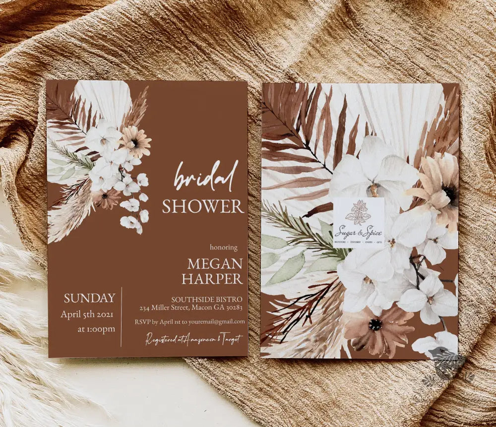 Terracotta Boho Bridal Shower Invitation - Premium from Sugar and Spice Invitations - Just $1.95! Shop now at Sugar and Spice Paper