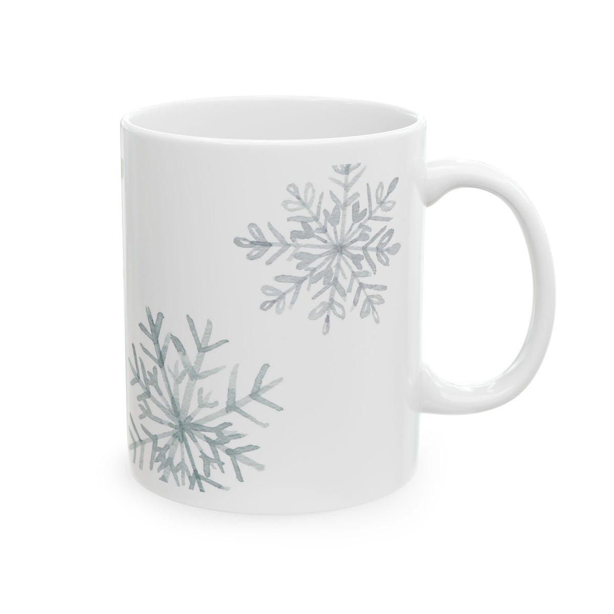 Snowflake Ceramic Mug — Winter Snowflakes 11oz & 15oz Holiday Coffee Cup