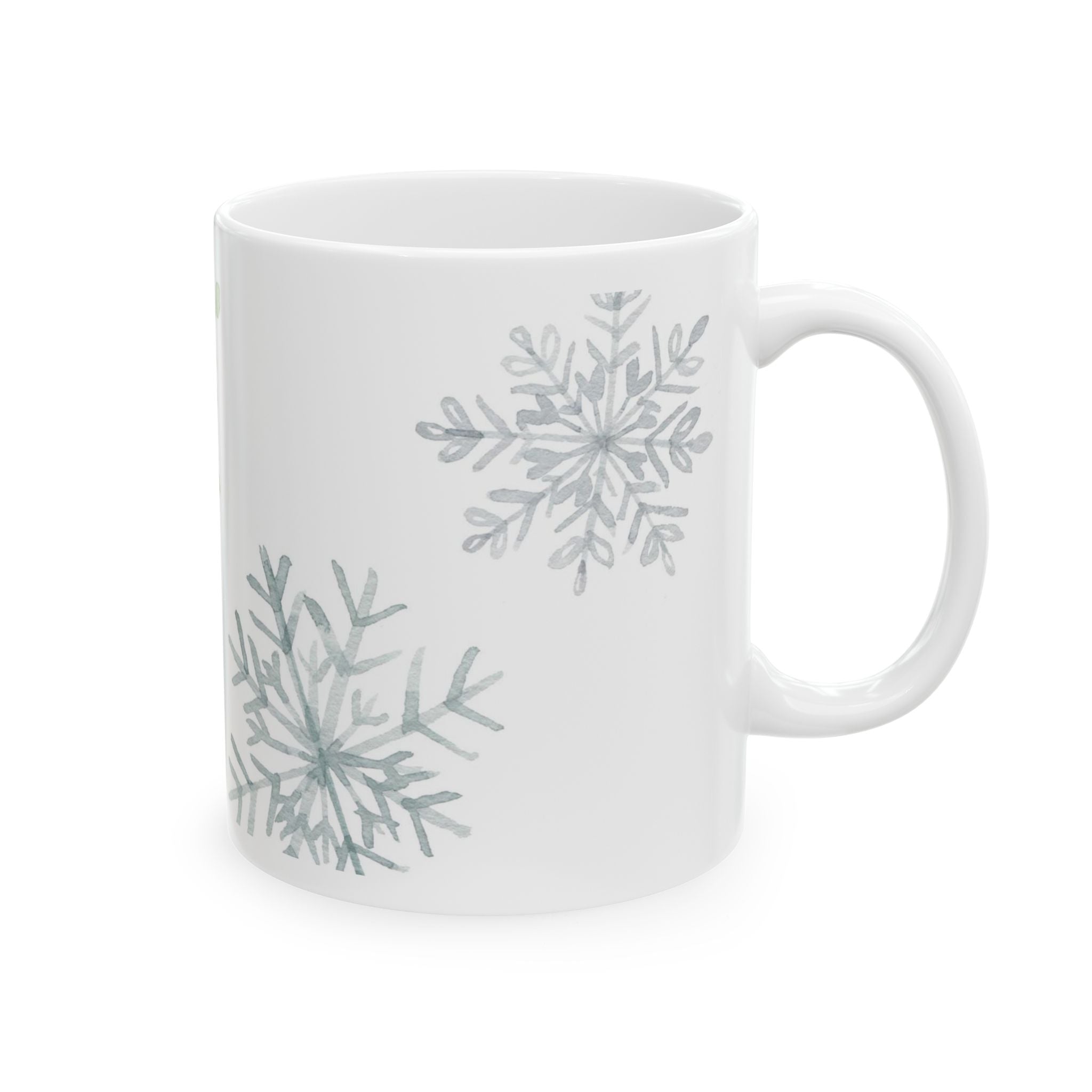 Snowflake Ceramic Mug — Winter Snowflakes 11oz & 15oz Holiday Coffee Cup