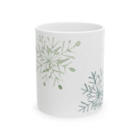 Snowflake Ceramic Mug — Winter Snowflakes 11oz & 15oz Holiday Coffee Cup