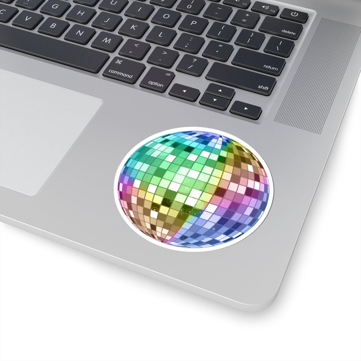 Disco Mirrorball Kiss-Cut Stickers — Rainbow Retro Party Vibe