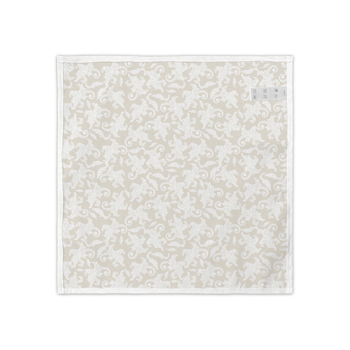 Beige Damask Cloth Napkins (Set of 4) — Elegant Patterned Dinner Napkins for Weddings & Holiday Tables