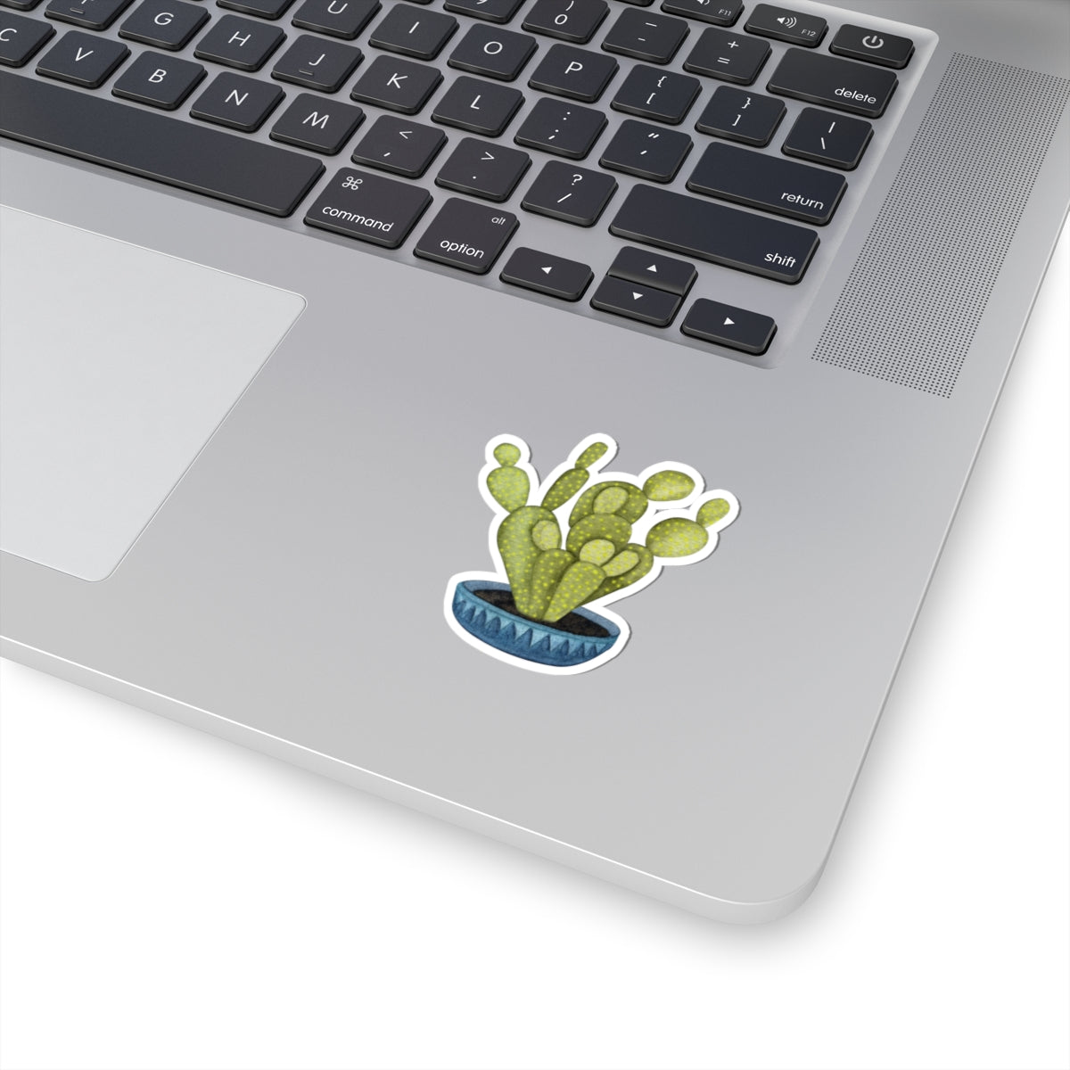 Cactus Plant Kiss-Cut Stickers — Potted Prickly Pear Laptop Decal