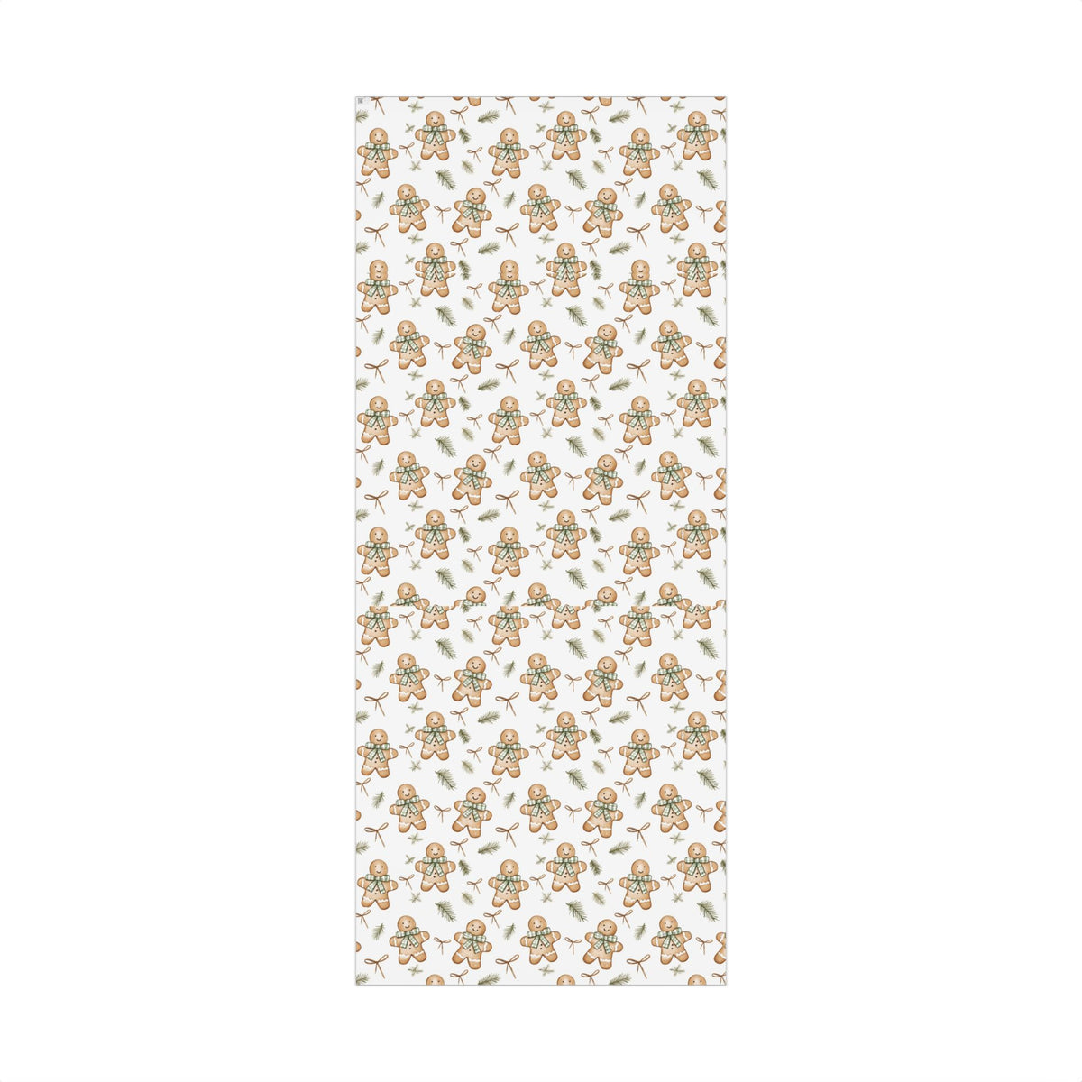 Ginger Breadmen Greenery Wrapping Paper Roll