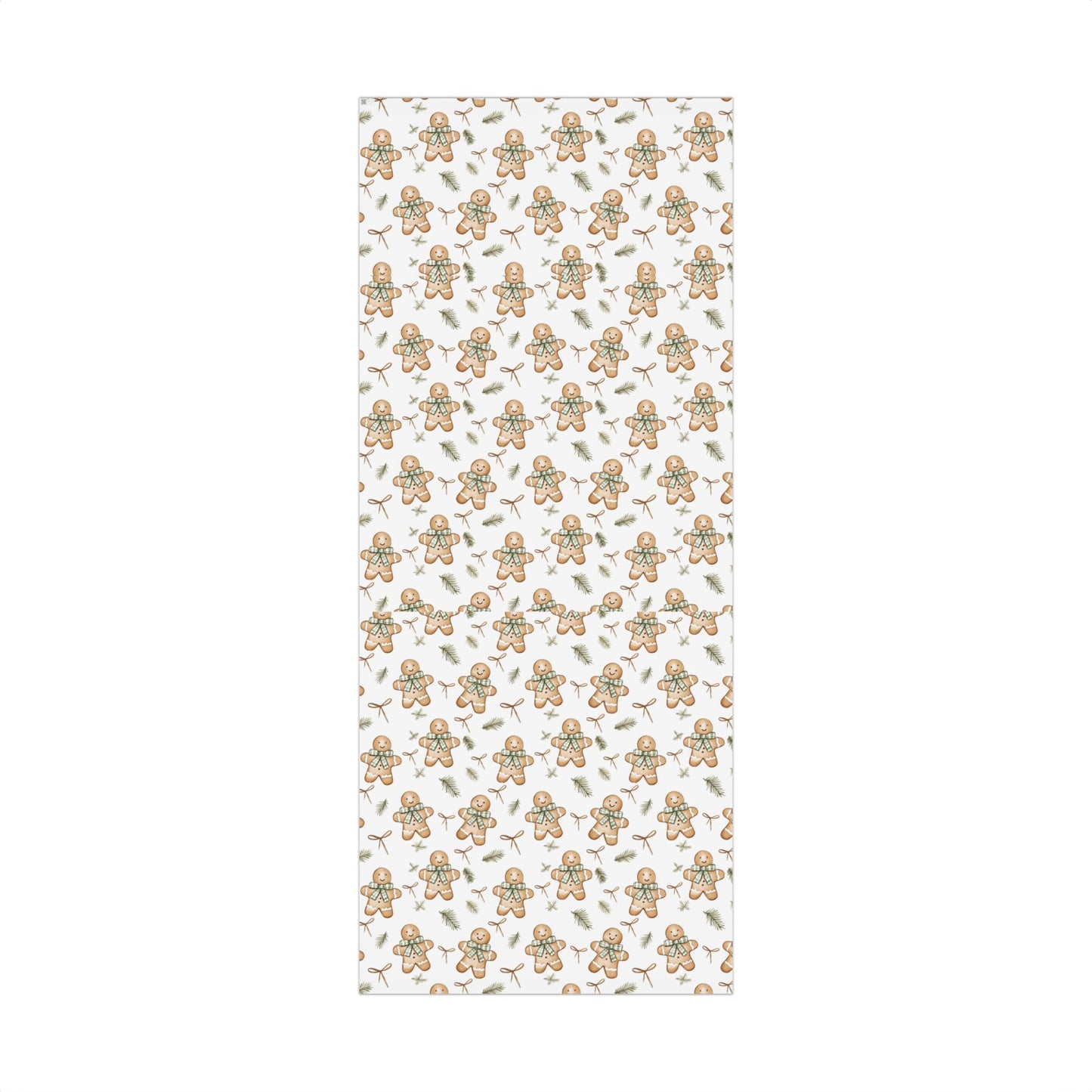 Ginger Breadmen Greenery Wrapping Paper Roll