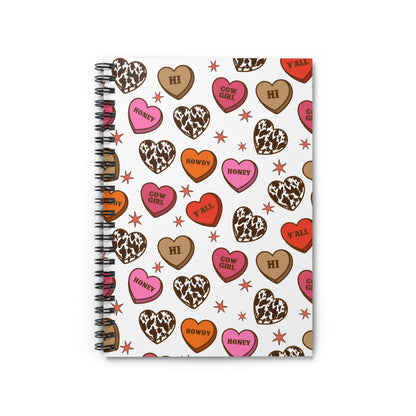 Cowgirl Love Spiral Notebook — Howdy Hearts Ruled Journal
