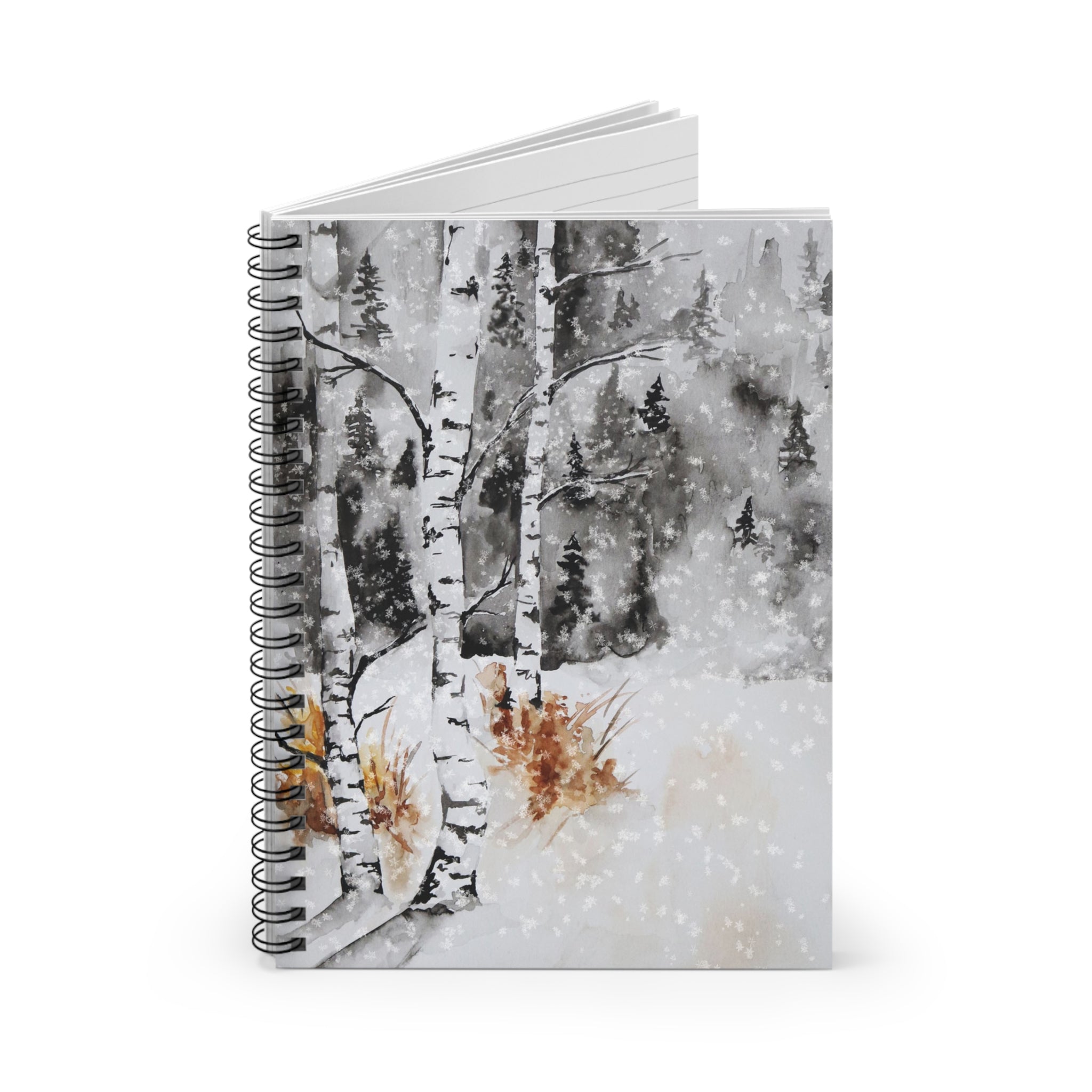 Winter Forest Birch Tree Spiral Notebook