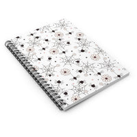 Spooky Floral Spider Pattern Notebook | Spiral Ruled Journal