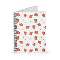 Strawberry Pattern Spiral Notebook — Ruled Journal for School & Notes