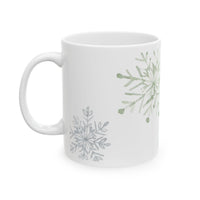 Snowflake Ceramic Mug — Winter Snowflakes 11oz & 15oz Holiday Coffee Cup