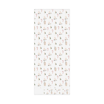 Candy Cane & Ice Skates Holiday Wrapping Paper Roll