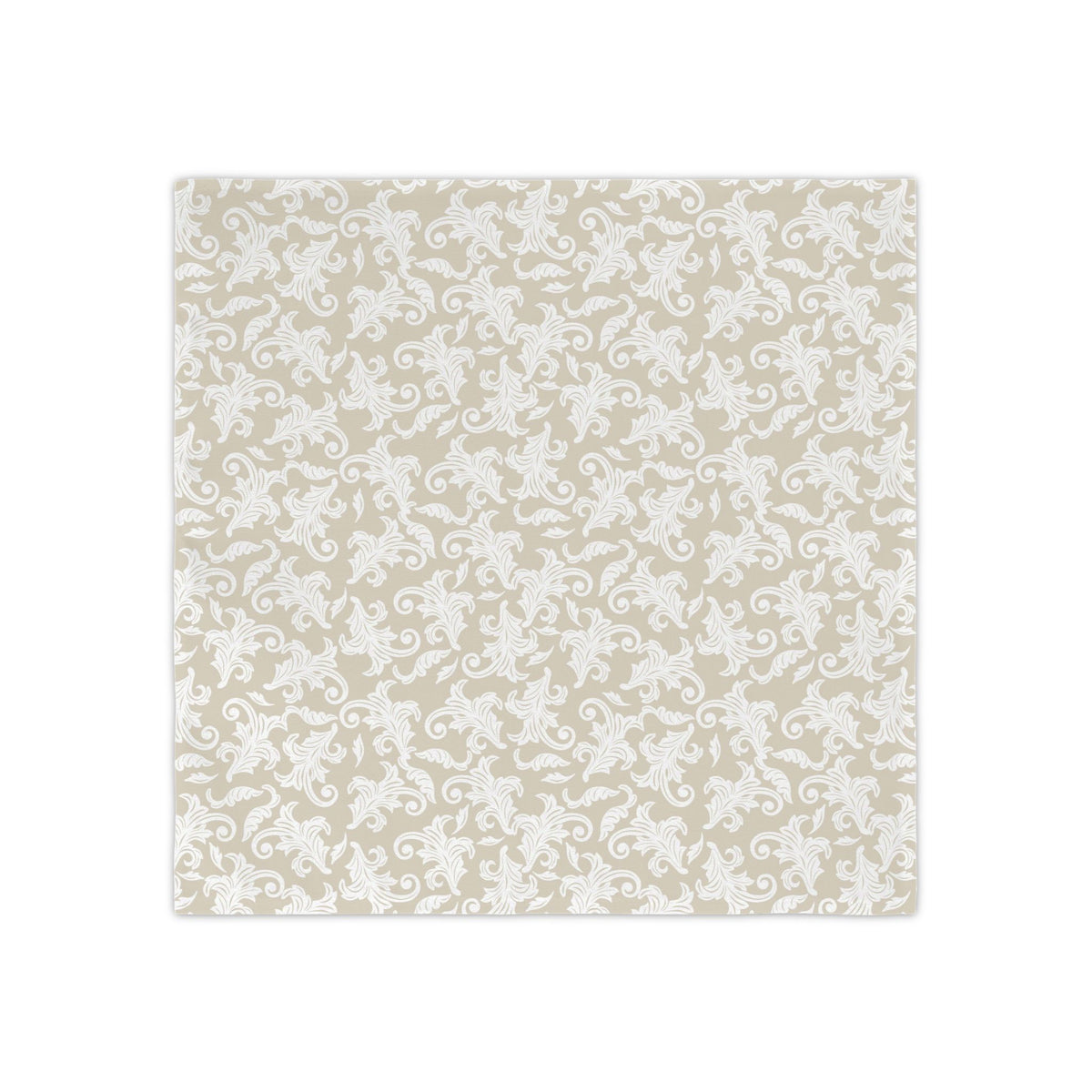 Beige Damask Cloth Napkins (Set of 4) — Elegant Patterned Dinner Napkins for Weddings & Holiday Tables