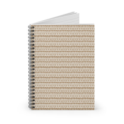 Woven Neutral Stripe Spiral Notebook – Ruled Journal for Notes & Lists