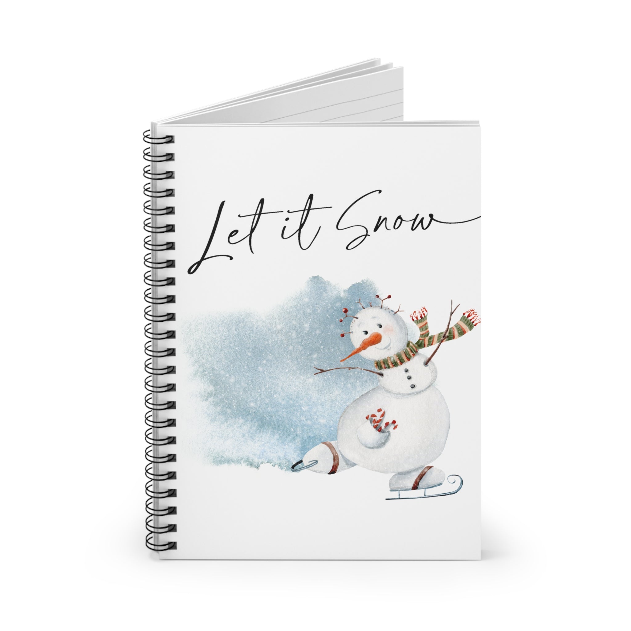 Let It Snow Snowman Custom Christmas Spiral Notebook