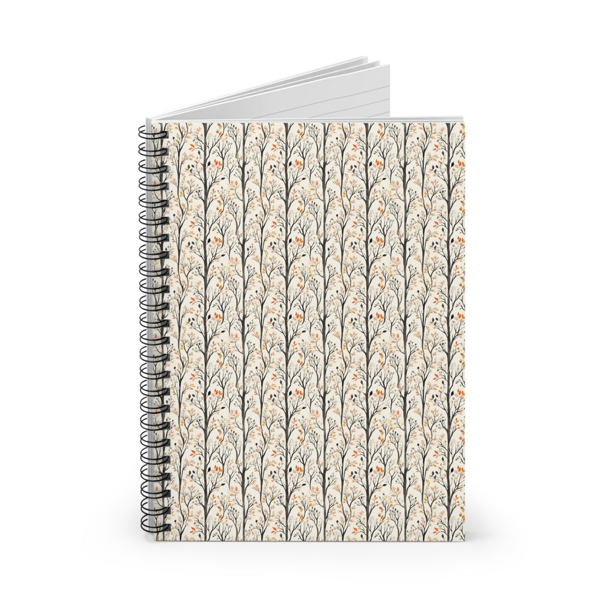 Floral Twig Spiral Notebook — Ruled Lined Journal for Notes & Sketches