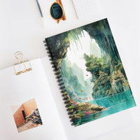 Fantasy Waterfall Landscape Spiral Notebook — Ruled Journal for Sketching & Notes