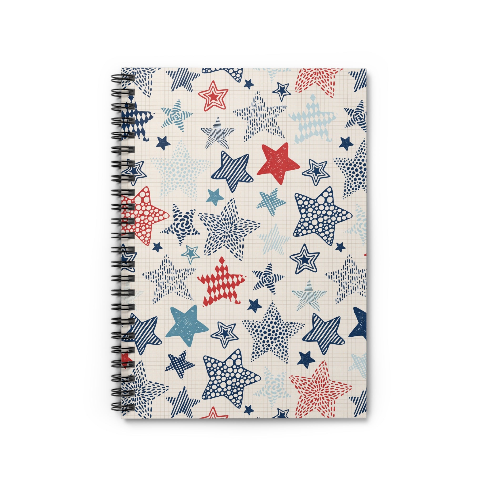 Patriotic Star Spiral Notebook — Ruled Journal for Kids & Adults