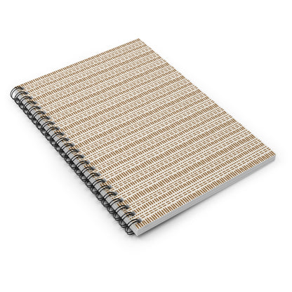 Woven Neutral Stripe Spiral Notebook – Ruled Journal for Notes & Lists
