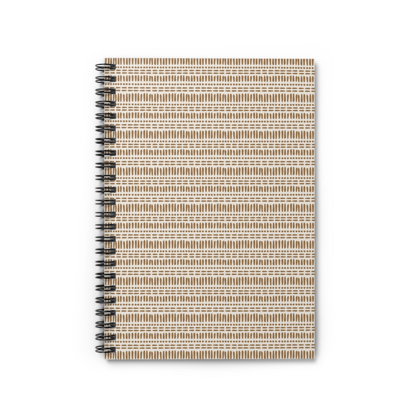 Woven Neutral Stripe Spiral Notebook – Ruled Journal for Notes & Lists