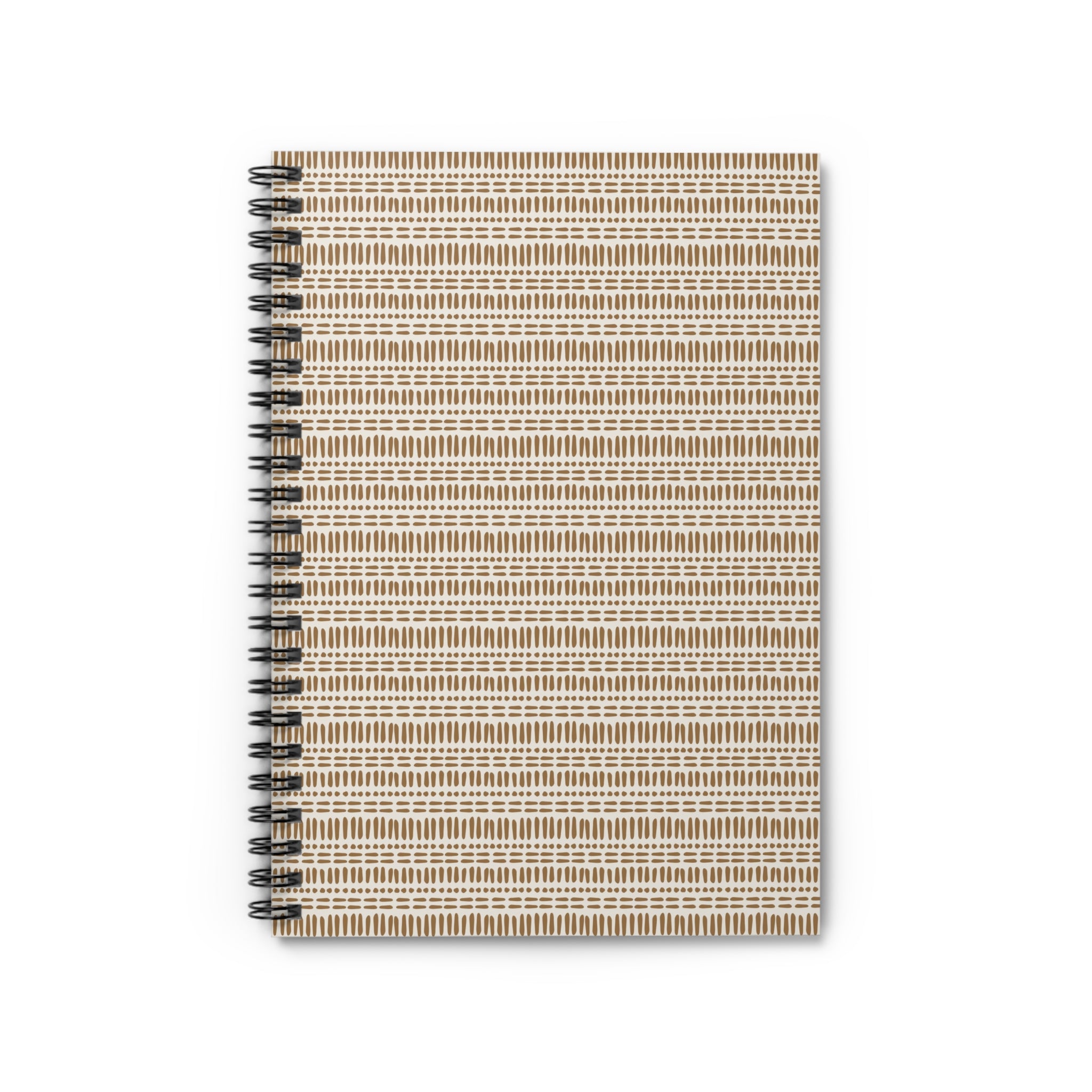 Woven Neutral Stripe Spiral Notebook – Ruled Journal for Notes & Lists