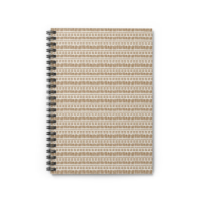 Woven Neutral Stripe Spiral Notebook – Ruled Journal for Notes & Lists