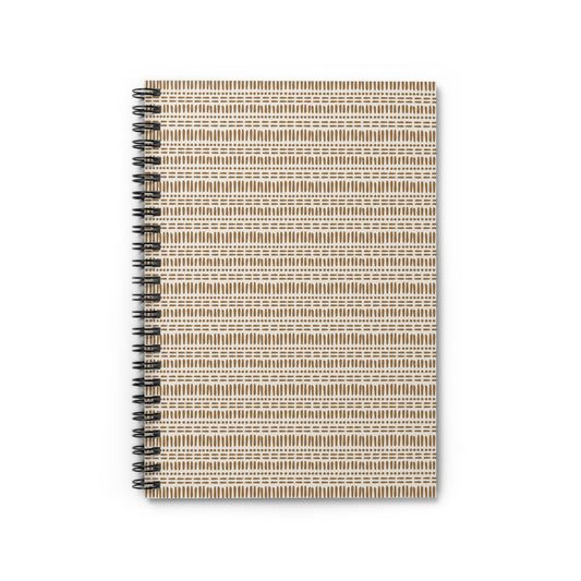 Woven Neutral Stripe Spiral Notebook – Ruled Journal for Notes & Lists