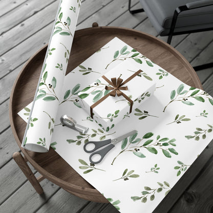 Wrapping Paper - Green Watercolor Eucalyptus Gift Wrap (Botanical Holiday & Wedding Stationery)