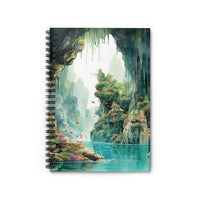 Fantasy Waterfall Landscape Spiral Notebook — Ruled Journal for Sketching & Notes