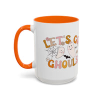 Let’s Go Ghouls Accent Coffee Mug — Cute Retro Halloween Ghosts (11/15oz)
