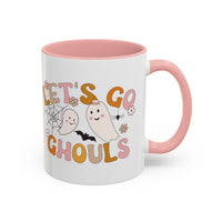Let’s Go Ghouls Accent Coffee Mug — Cute Retro Halloween Ghosts (11/15oz)
