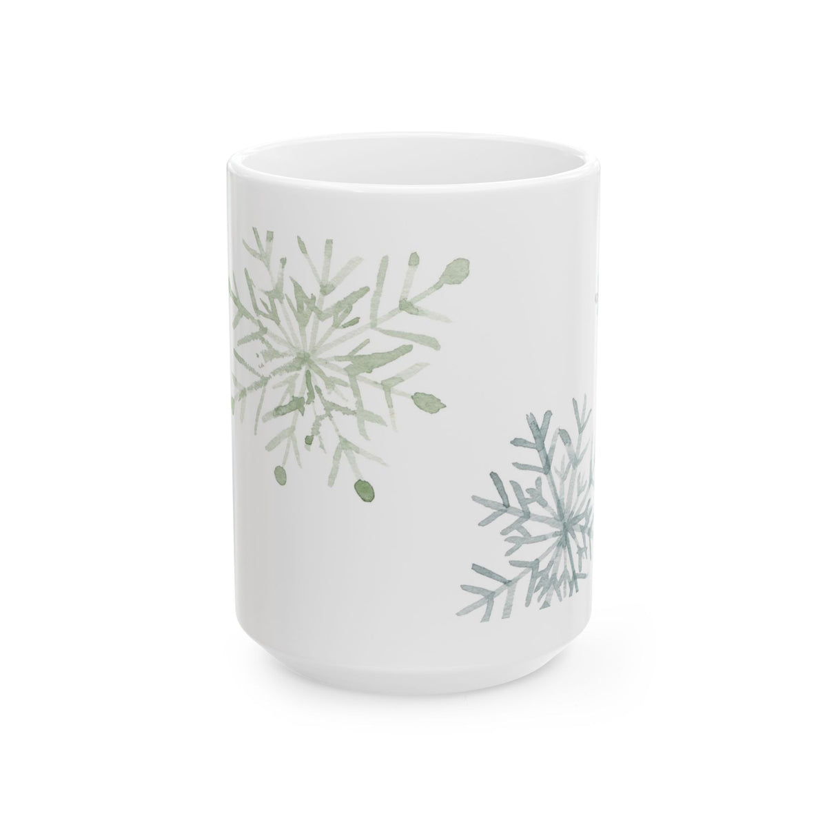 Snowflake Ceramic Mug — Winter Snowflakes 11oz & 15oz Holiday Coffee Cup