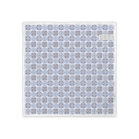 Blue Tile Pattern Cloth Napkin Set (4) — Vintage Mediterranean Dinner Napkins