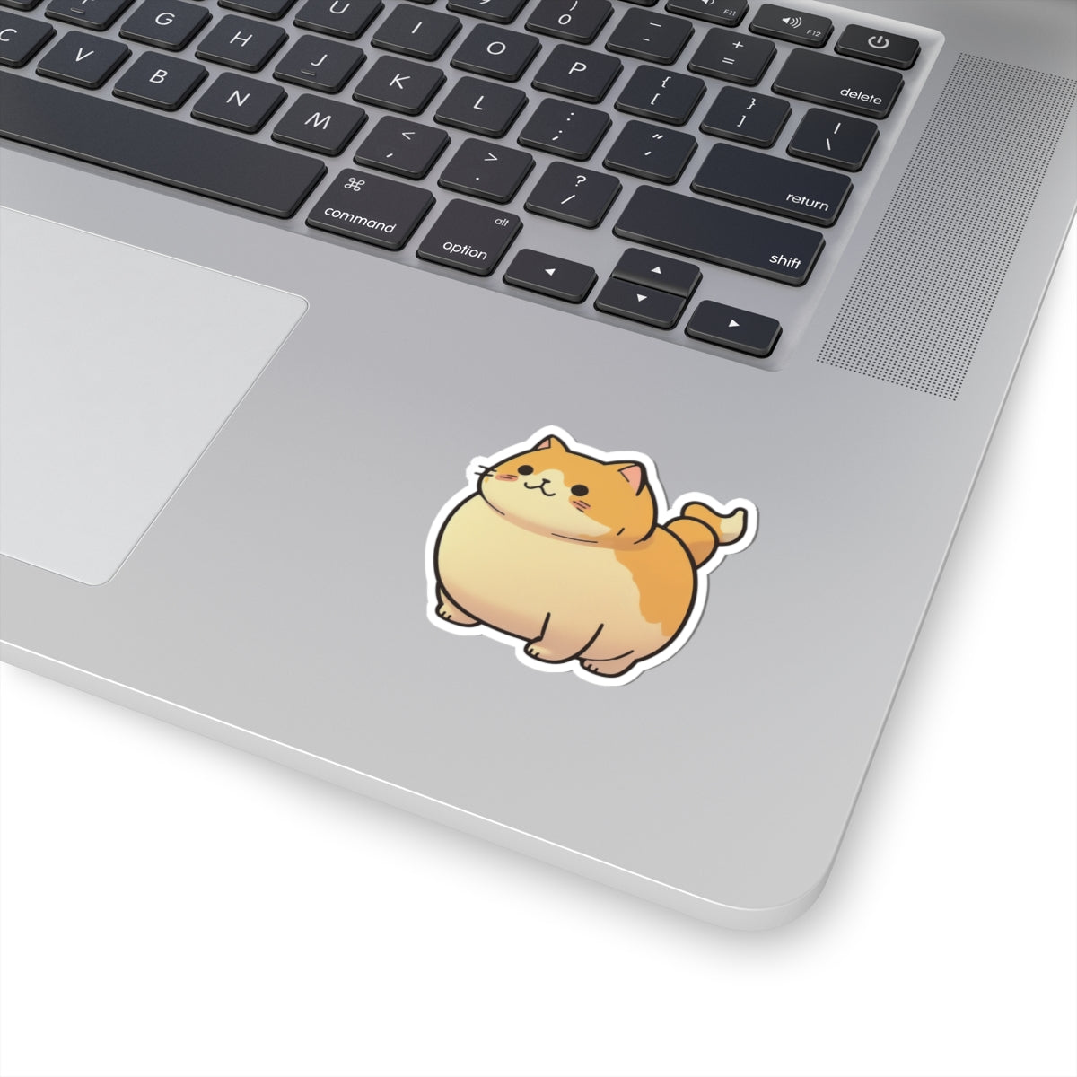 Chubby Orange Cat Stickers — Cute Kiss-Cut Laptop Decal