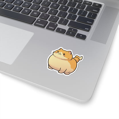 Chubby Orange Cat Stickers — Cute Kiss-Cut Laptop Decal