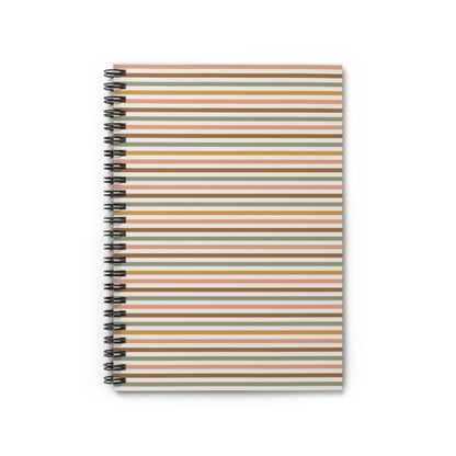 Striped Spiral Notebook — Retro Earth Tones Ruled Journal
