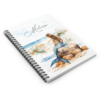 Custom Mermaid Beach Personalized Spiral Notebook — Ruled Journal with Name