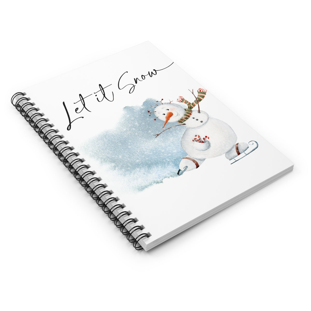 Let It Snow Snowman Custom Christmas Spiral Notebook