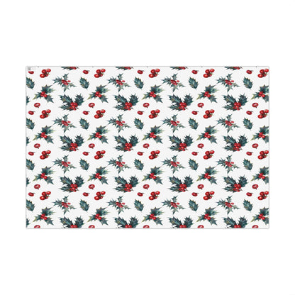 Christmas Holly Wrapping Paper Roll — Festive Gift Wrap