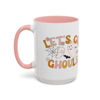 Let’s Go Ghouls Accent Coffee Mug — Cute Retro Halloween Ghosts (11/15oz)