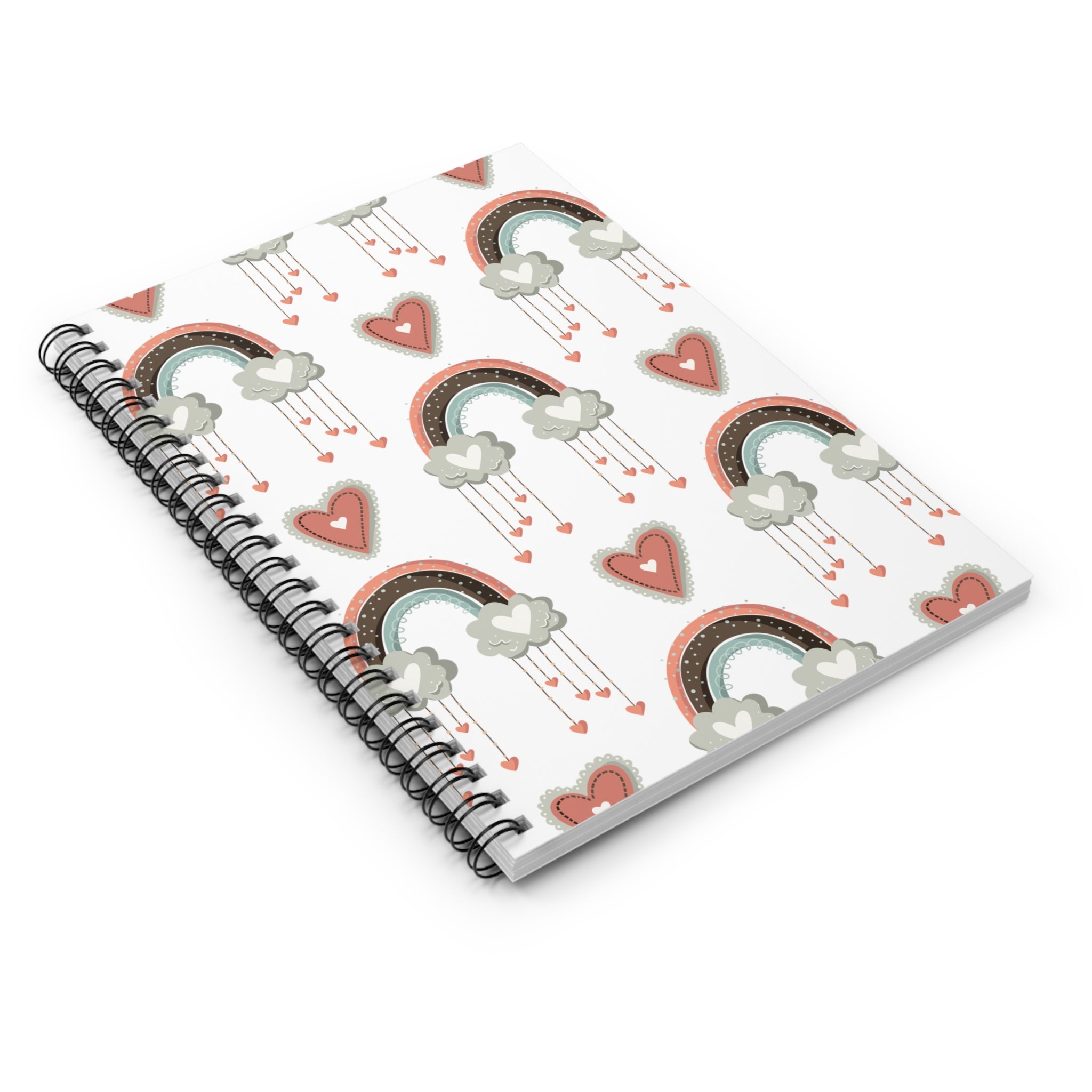 Rainbows and Hearts Valentine Spiral Notebook