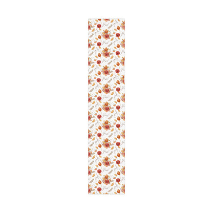 Fall Floral White Wrapping Paper Roll