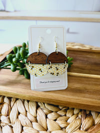 Honey Bees & Sapele Wood Earrings